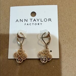 Ann Taylor Gold Filigree Drop Earrings